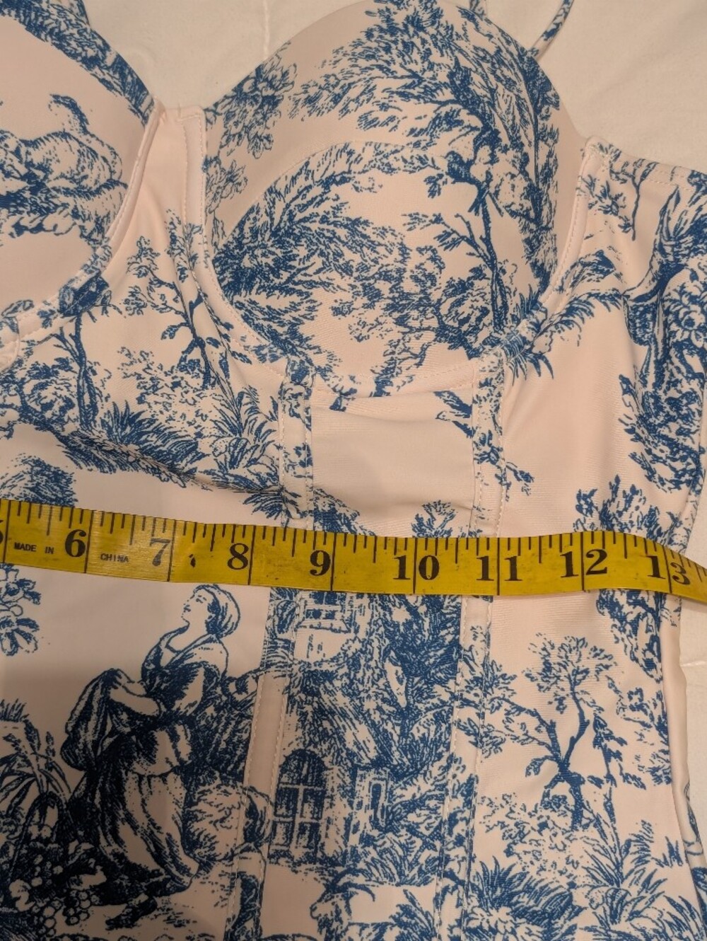 Blue & White Toile One-Piece Swimsuit - Picture 7 of 7
